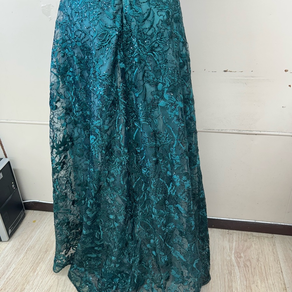 Elegant Teal Evening Gown GLS prom dress - Picture 6 of 6